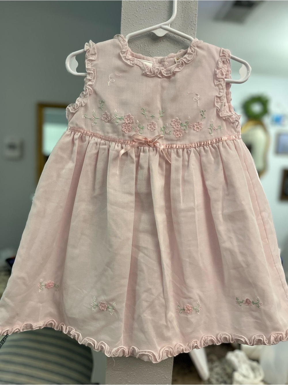Pink Embroidered Sleeveless Girls' Formal Dress
